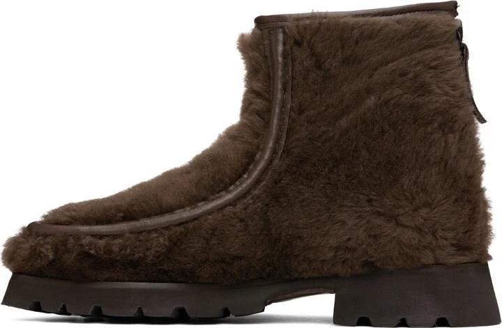 HEREU Brown Armenta Low Zipped Boots - Image 3