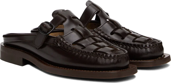 HEREU Brown Bonell T-Bar Loafers - Image 4
