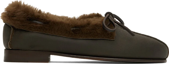 HEREU Brown Tilla Shearling Loafers