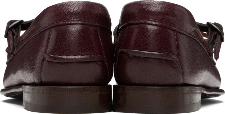 HEREU Burgundy Lorea Supple Shiny Loafers - Image 2
