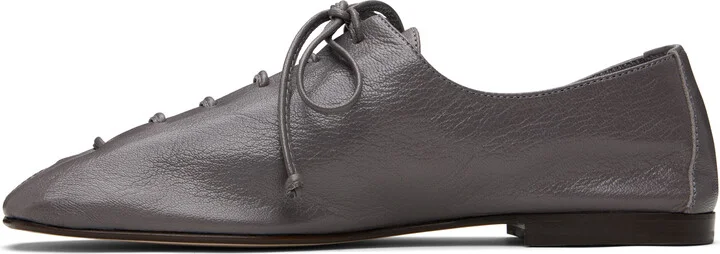 HEREU Gray Plegada Supple Shiny Derbys - Image 3