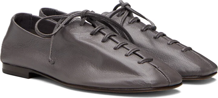 HEREU Gray Plegada Supple Shiny Derbys - Image 4