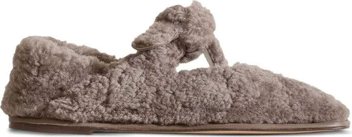 HEREU Llasada Shearling Ballet Flats