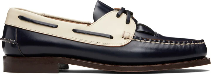 HEREU Navy & Off-White Saler Bicolor Loafers