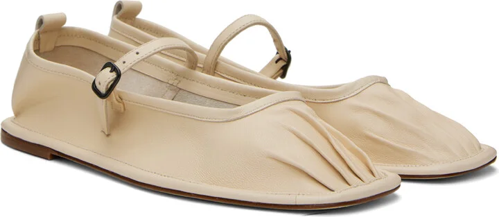 HEREU Off-White Dansa Ballerina Flats - Image 4