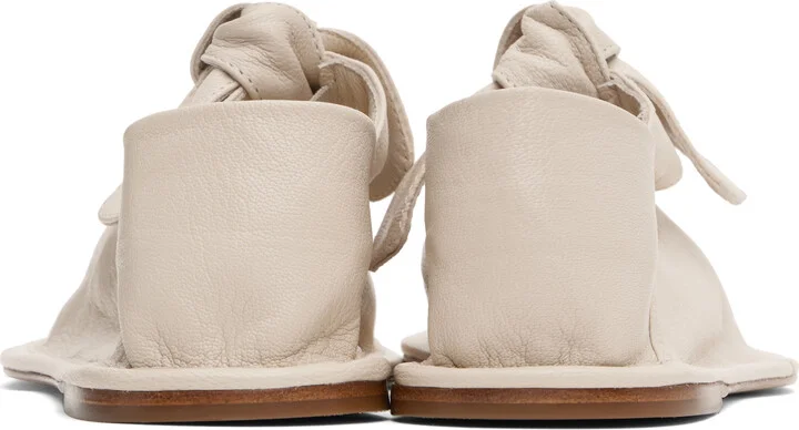 HEREU Off-White Llasada Supple Shiny Ballerina Flats - Image 2