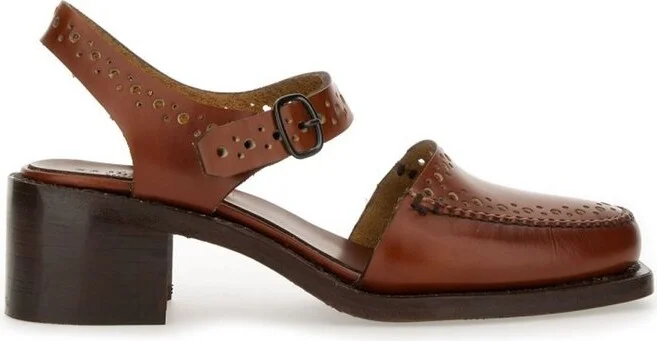 Hereu Perforated Ankle-Strap Heeled Sandals