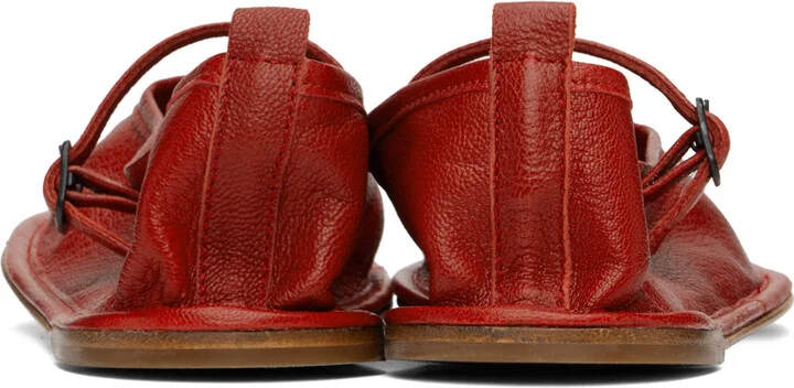 HEREU Red Dansa Supple Shiny Ballerina Flats - Image 2
