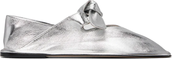 HEREU Silver Llasada Metallic Ballerina Flats