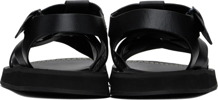 HEREU SSENSE Exclusive Black Beltra Fisherman Sandals - Image 2