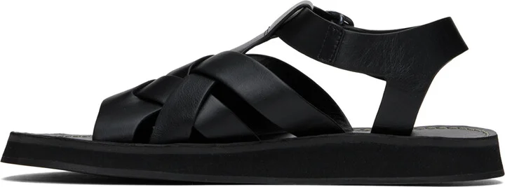 HEREU SSENSE Exclusive Black Beltra Fisherman Sandals - Image 3