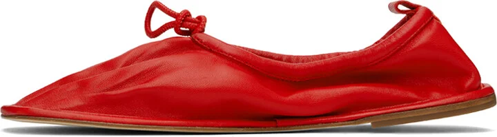 HEREU SSENSE Exclusive Red Puntera Ballerina Flats - Image 3
