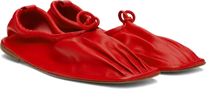 HEREU SSENSE Exclusive Red Puntera Ballerina Flats - Image 4