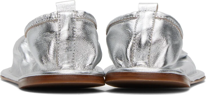 HEREU SSENSE Exclusive Silver Puntera Ballerina Flats - Image 2