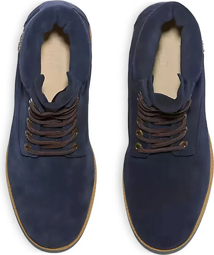 Heritage 6 Inch Lace Up Waterproof "Dark Blue Suede" boots - Image 4