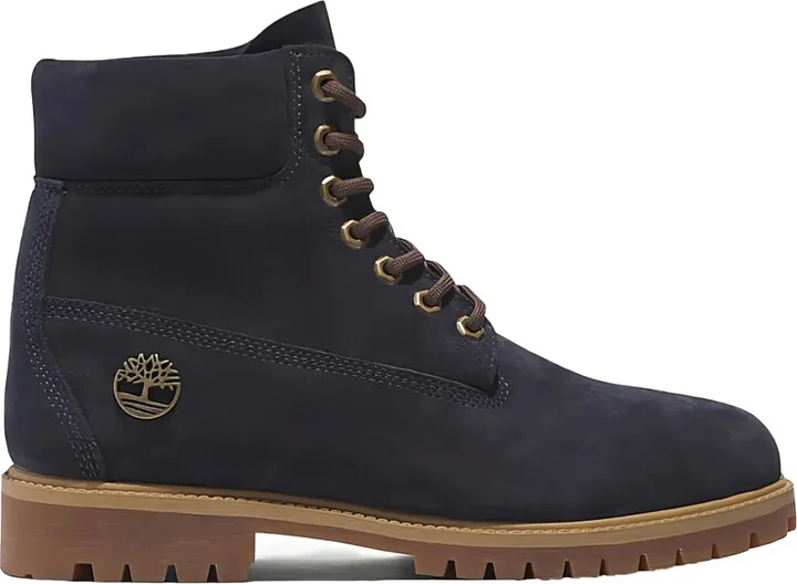 Heritage 6 Inch Lace Up Waterproof "Dark Blue Suede" boots