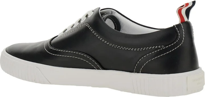 'heritage' Black Sneakers With Logo Tab On Heel In Leather Man - Image 3