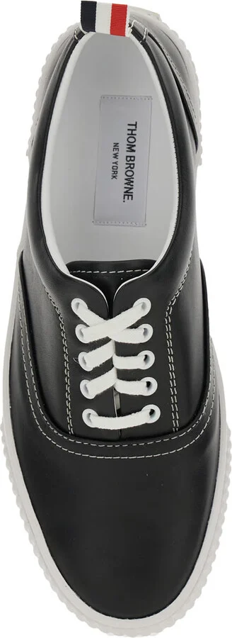 'heritage' Black Sneakers With Logo Tab On Heel In Leather Man - Image 4