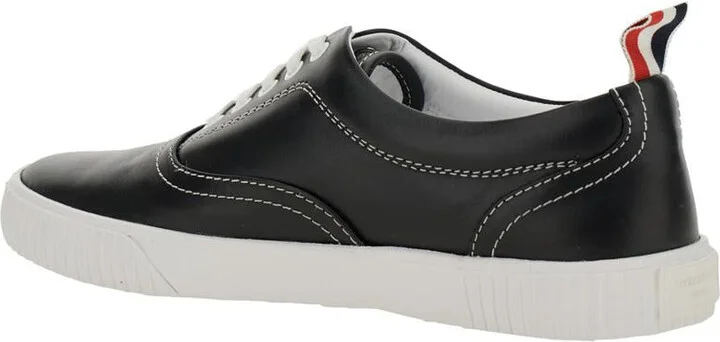 'Heritage' Black Sneakers With Logo Tab On Heel In Leather Man - Image 3
