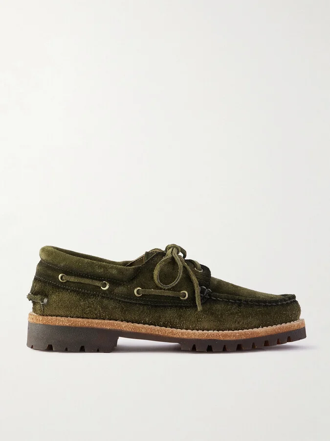 Heritage Flexi 001 Brushed-Suede Loafers