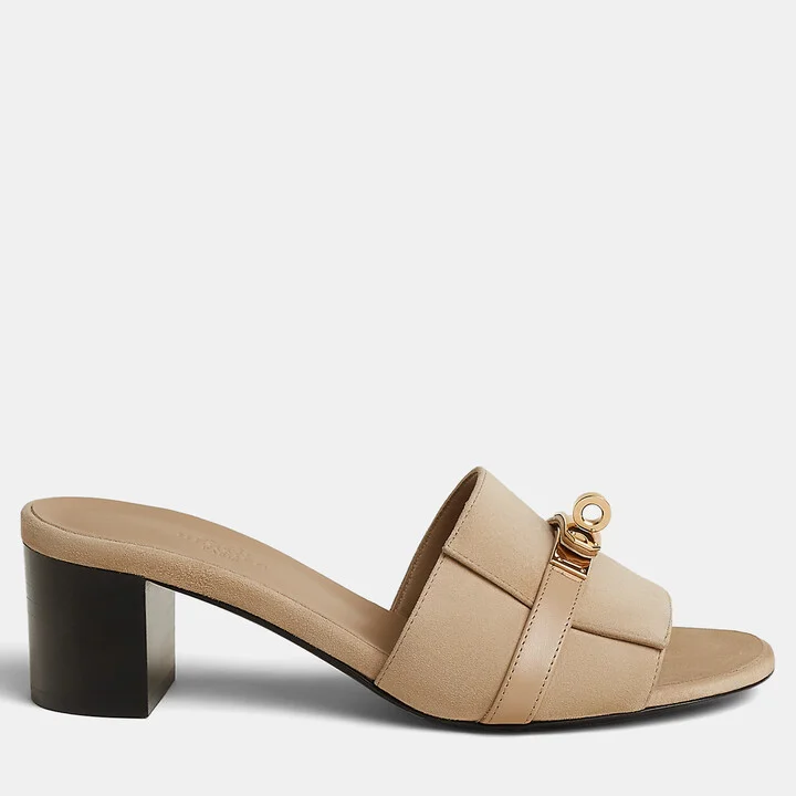 Hermes Beige Linen Gigi 50 Sandals Size 38