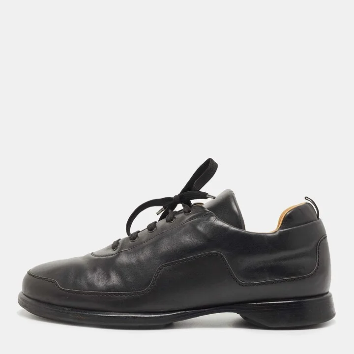 Hermes Black Leather Low Top Sneakers Size 45