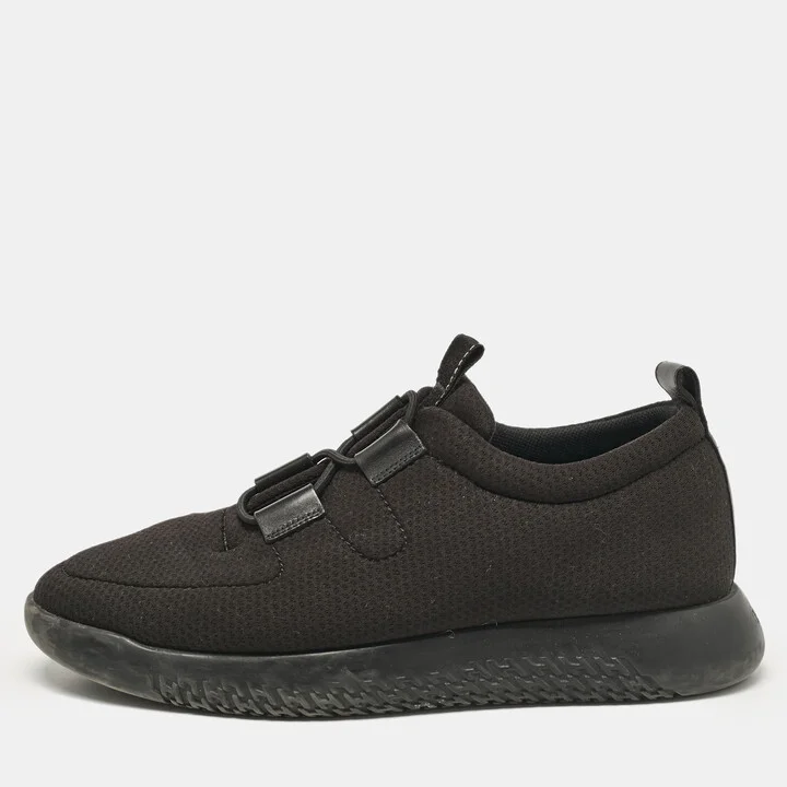 Hermes Black Mesh Team Sneakers Size 40.5