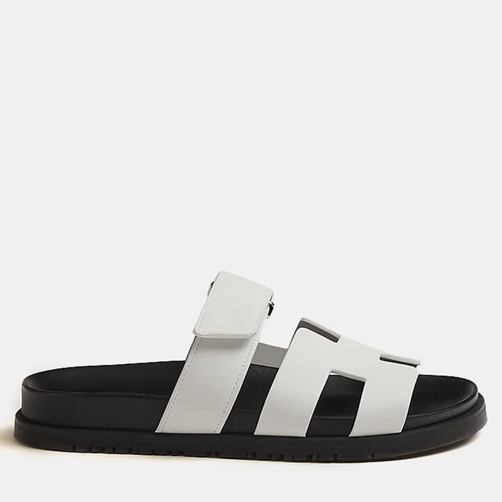 Hermes Blanc Rubber Chypre Sandal 35.5