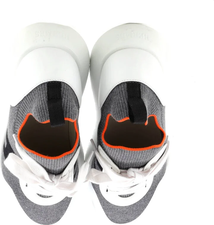 Hermes Men's Crew Sneakers Knit and Leather - Image 2