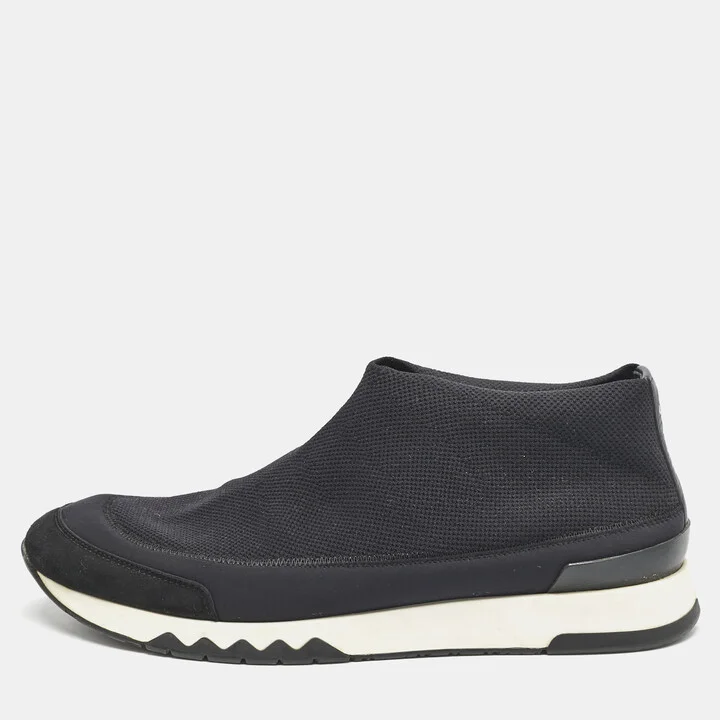 Hermés Navy Blue Knit Fabric Tokyo Slip-On Sneakers Size 42.5