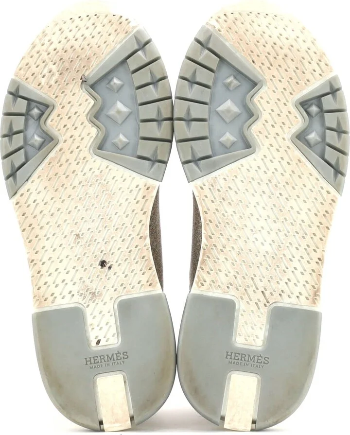Hermes Women's Addict Sneakers Knit Fabric with Leather - Image 4