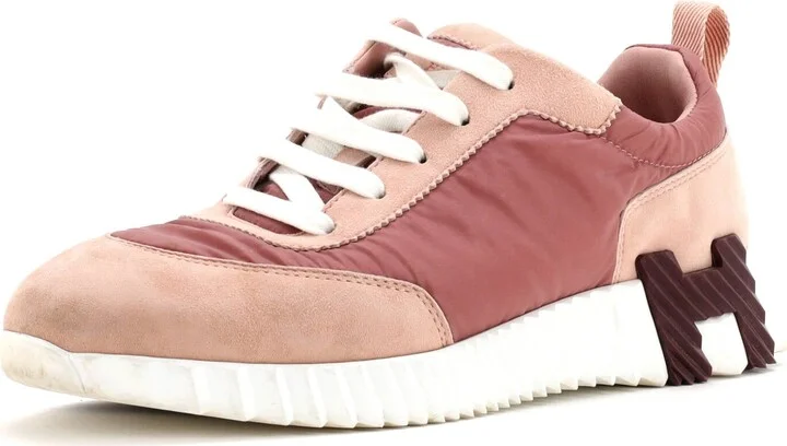 Hermes Women's Bouncing Sneakers Fabric and Suede
