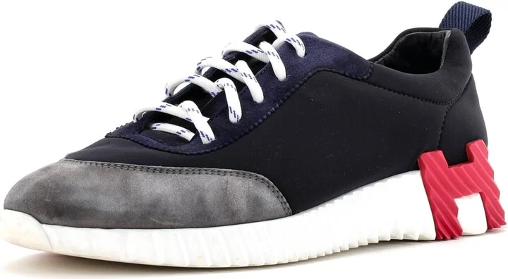 Hermes Women's Bouncing Sneakers Fabric and Suede