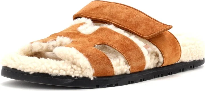 Hermes Women's Chypre Sandals Suede with Shearling