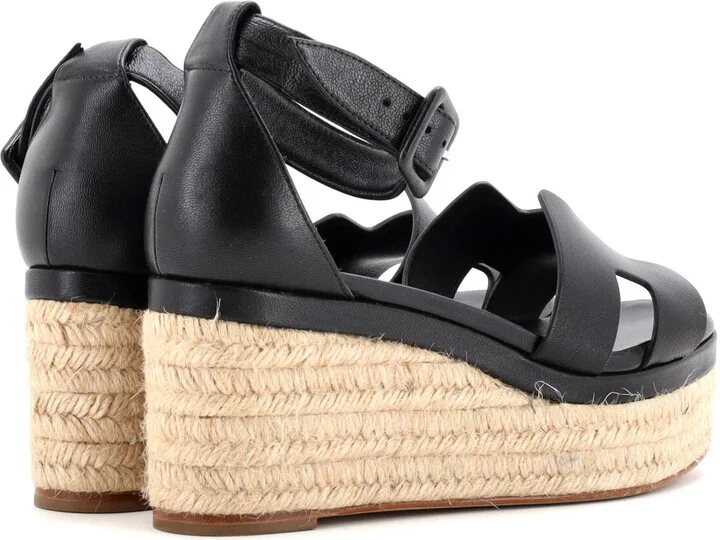Hermes Women's Elda Wedge Espadrilles Leather - Image 3