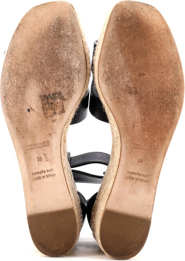 Hermes Women's Elda Wedge Espadrilles Leather - Image 4