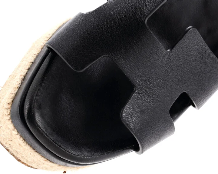Hermes Women's Elda Wedge Espadrilles Leather - Image 5