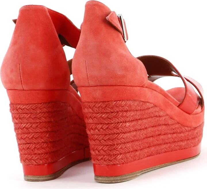 Hermes Women's Elda Wedge Espadrilles Suede - Image 3