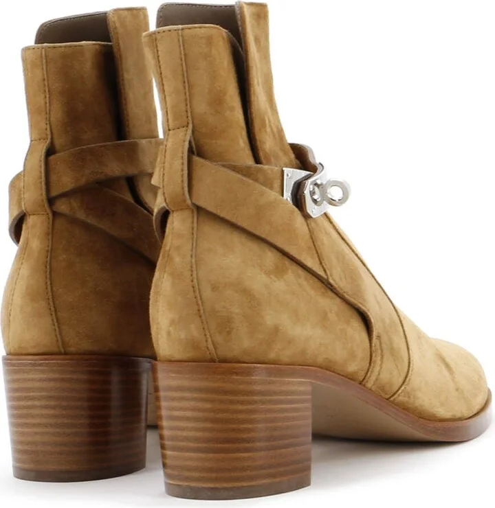 Hermes Women's Frenchie Ankle Boots Suede - Image 3