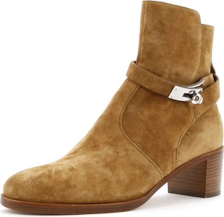 Hermes Women's Frenchie Ankle Boots Suede
