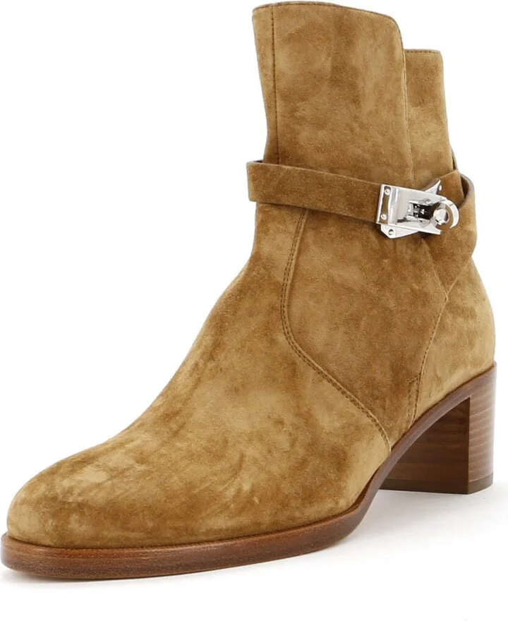 Hermes Women's Frenchie Ankle Boots Suede