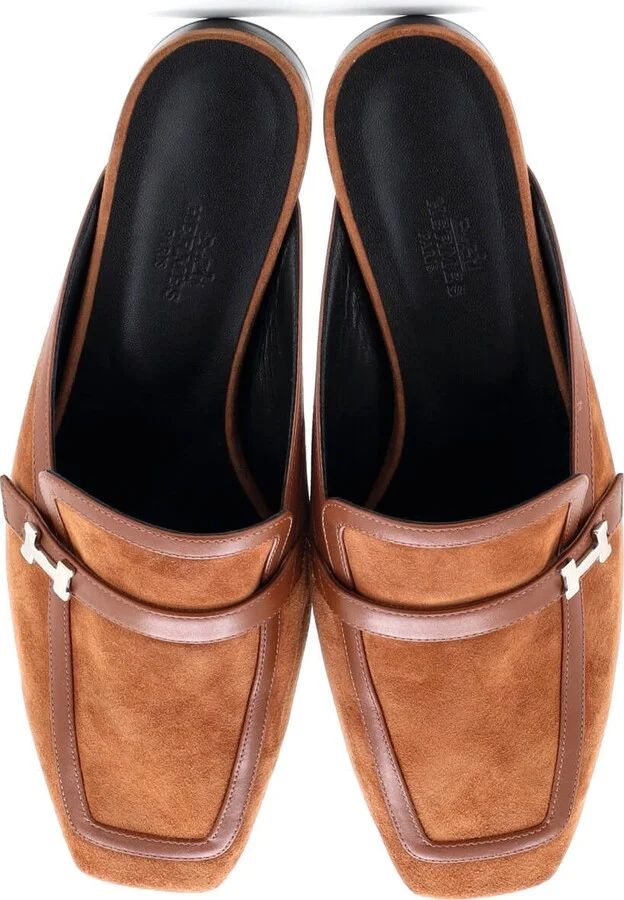 Hermes Women's Groupie Mules Suede with Leather - Image 2