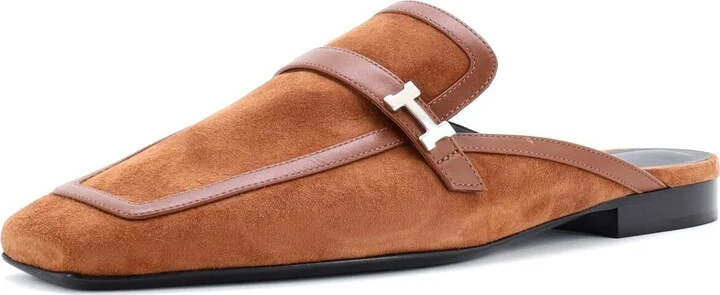 Hermes Women's Groupie Mules Suede with Leather