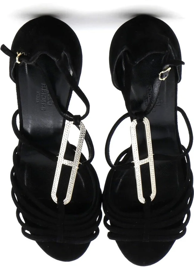 Hermes Women's Icone Sandals Embellished Suede 100 - Image 2