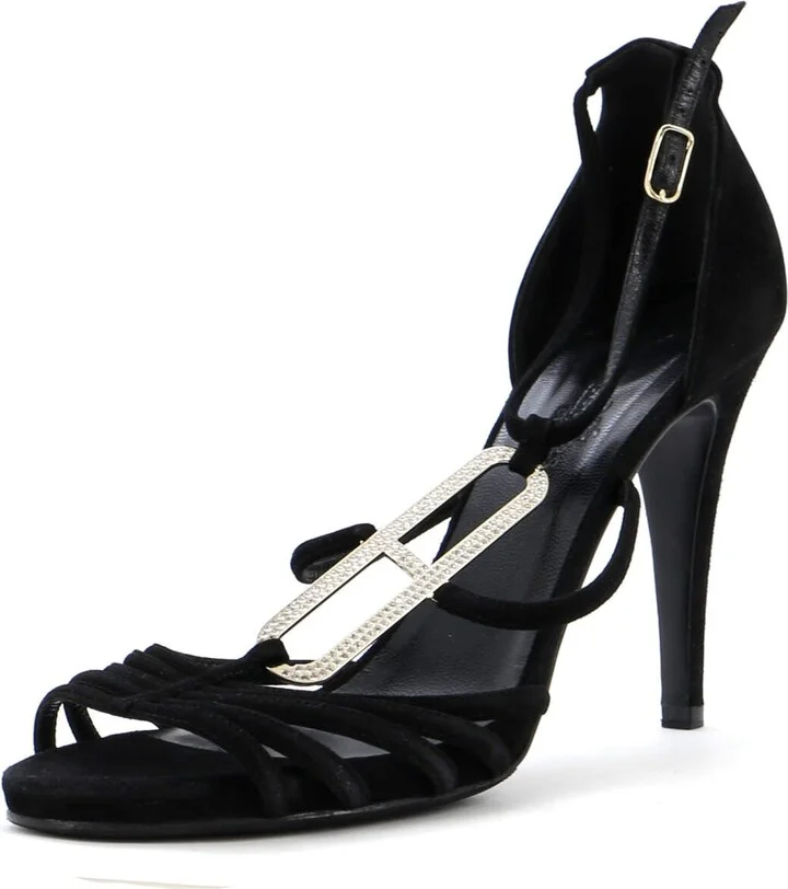 Hermes Women's Icone Sandals Embellished Suede 100