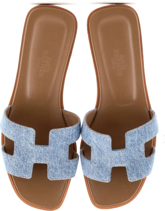 Hermes Women's Oran Sandals Denim - Image 2