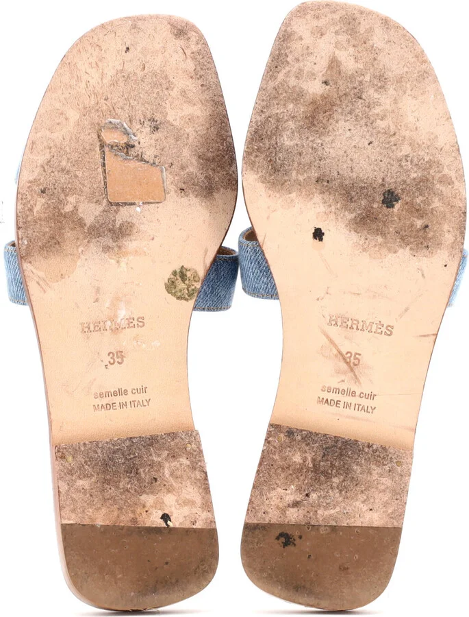 Hermes Women's Oran Sandals Denim - Image 4