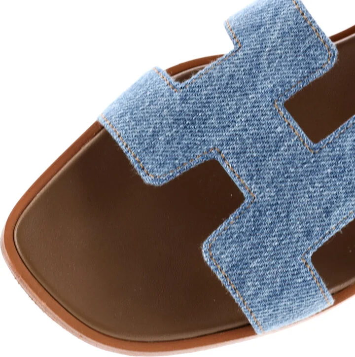Hermes Women's Oran Sandals Denim - Image 5