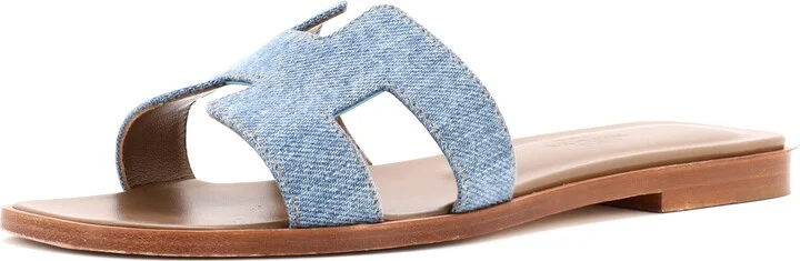 Hermes Women's Oran Sandals Denim