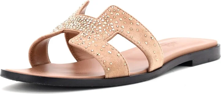 Hermes Women's Oran Sandals Embellished Suede